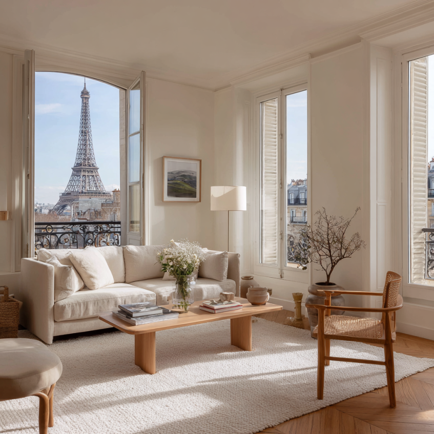 Appartement parisien élégant avec vue sur les toits de Paris
